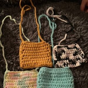 Handmade Crochet Mini Bags Set - Multicolor